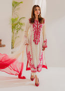 VINTAGE-3PC LAWN EMBROIDERED SHIRT WITH CHIFFON TYE&DYE DUPATTA AND TROUSER-BIC-4655