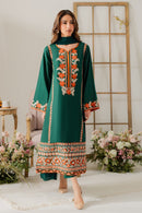 VINTAGE-3PC DHANAK EMBROIDERED SHIRT WITH BAMBER CHIFFON DUPATTA & TROUSER-BIC-4248
