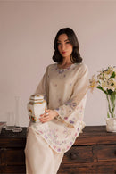 BATIK-2PIECE DHANAK EMBROIDERED SHIRT WITH DHANAK EMB SLEEVES-BIC-15024