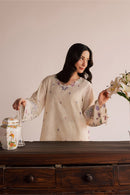 BATIK-2PIECE DHANAK EMBROIDERED SHIRT WITH DHANAK EMB SLEEVES-BIC-15024