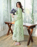 MUSHQ-3PC LAWN EMBROIDERED SHIRT WITH SILK PRINTED DUPATTA AND TROUSER-BIC-4908