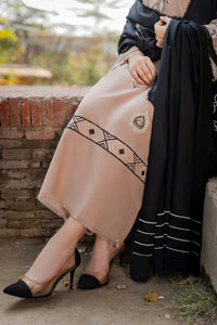 VINTAGE-3PC DHANAK EMBROIDERED SHIRT WITH DHANAK EMBROIDERED SHAWL AND TROUSER-BIC-4421