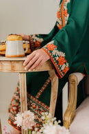 VINTAGE-3PC DHANAK EMBROIDERED SHIRT WITH BAMBER CHIFFON DUPATTA & TROUSER-BIC-4248