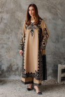 VINTAGE-3PC DHANAK EMBROIDERED SHIRT WITH CHIFFON TYE&DYE DUPATTA AND TROUSER-BIC-5287