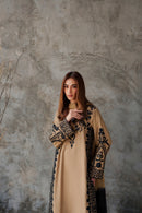 VINTAGE-3PC DHANAK EMBROIDERED SHIRT WITH CHIFFON TYE&DYE DUPATTA AND TROUSER-BIC-5287