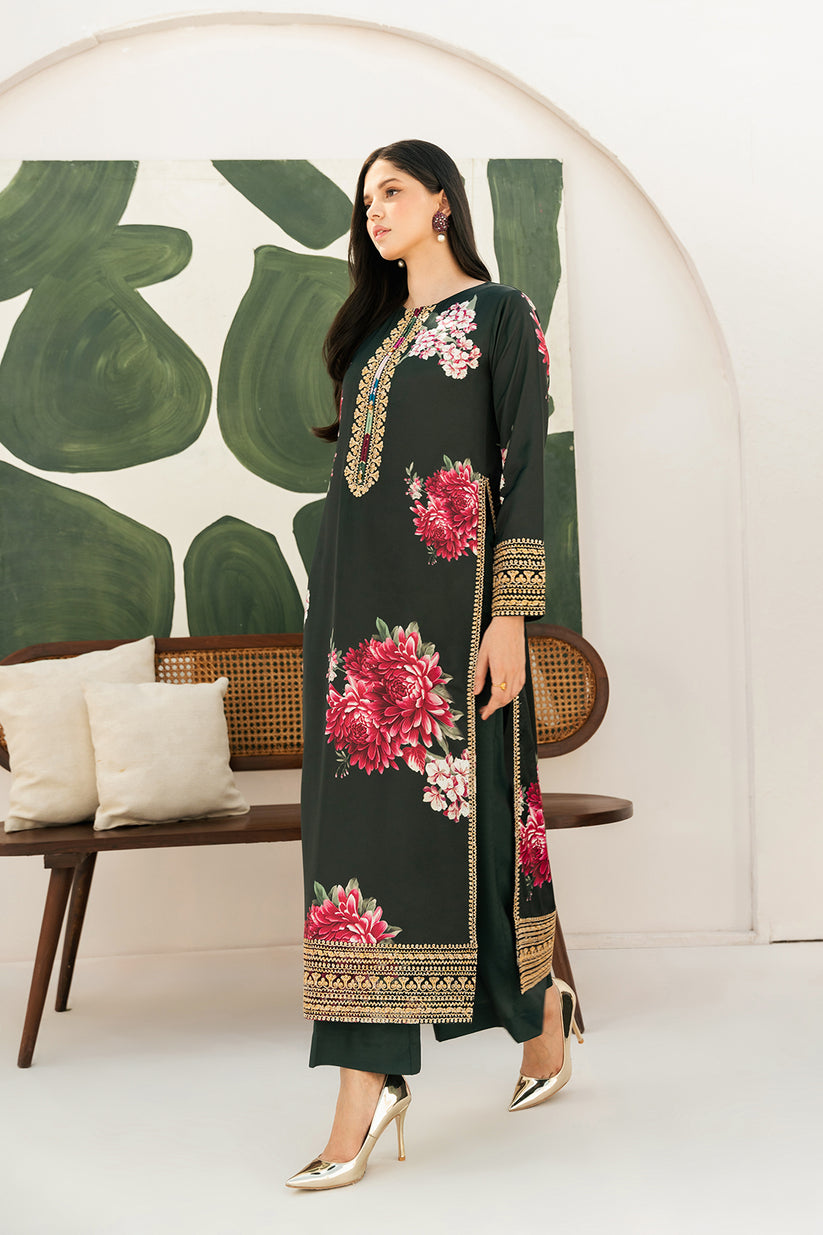 LULUSAR-3PC-SHAMOZE SILK PRINTED EMB SHIRT WITH SILK PRINTED DUPATTA AND SILK TROUSER-BIC-9013