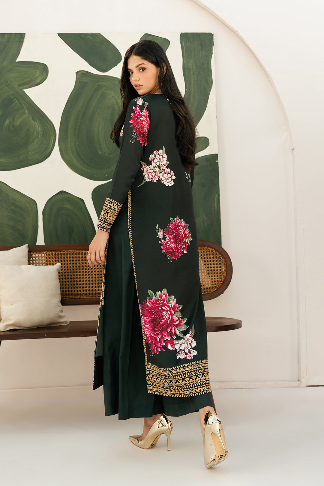 LULUSAR-3PC-SHAMOZE SILK PRINTED EMB SHIRT WITH SILK PRINTED DUPATTA AND SILK TROUSER-BIC-9013