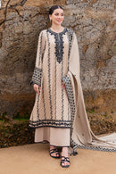 CROSS STITCH-3PC DHANAK EMBROIDERED SHIRT WITH DHANAK EMBROIDERED SHAWL AND TROUSER BIC-4337