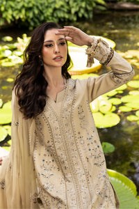 ETHNIC-3PC LAWN EMBROIDERED SHIRT WITH KHAADI NET EMBROIDERED DUPATTA AND TROUSER -BIC-4658