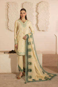 MEHMAL_IVORY BLOOM-RAW SILK HAND ENSEMBLE EMBROIDERED-D-100012