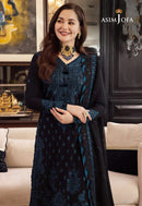 ASIM JOFA-3PC DHANAK EMBROIDERED SHIRT WITH BAMBER CHIFFON EMBROIDERED DUPATTA & TROUSER-BIC-4078