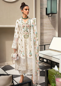 CRIMSON-3PC DHANAK EMBROIDERED SHIRT WITH CHIFFON EMBROIDERED DUPATTA & TROUSER-BIC-4005
