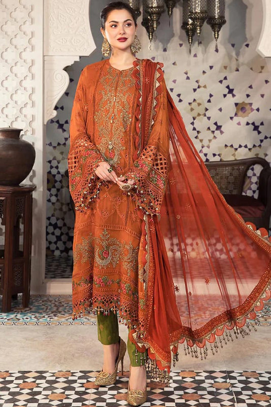 MARIA-B - 3PC LAWN EMBROIDERED WITH CHIFFON EMBROIDERED DUPATTA - BIC-2649