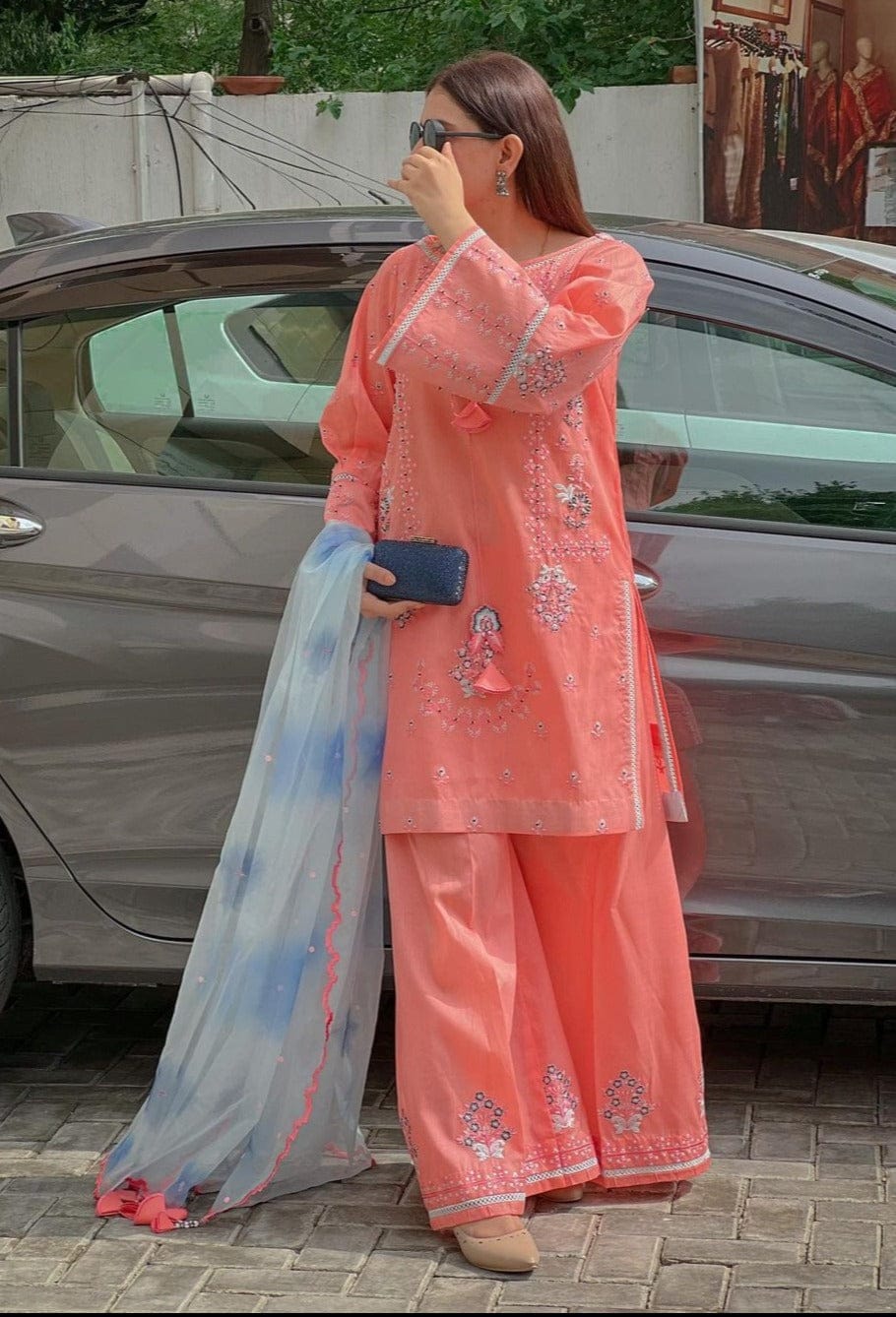 RANG RASIYA-3PC LAWN EMBROIDERED SHIRT WITH CHIFFON PRINTED DUPATTA & EMB TROUSER-BIC-4539