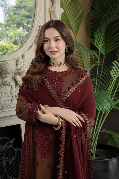 ASIM JOFA- 3PC LAWN EMBROIDERED SHIRT WITH BAMBER CHIFFON EMBROIDERED DUPATTA AND TROUSER-BIC-2816