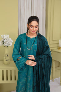 BRANDSINN-3PC KHADAR CUTWORK EMBROIDERED SHIRT WITH KASHMIRI JACQUARD WOOL SHAWL-BIC-1501
