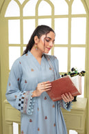 BRANDS INN-3PC DHANAK EMBROIDERED SHIRT WITH HEAVY CUTWORK EMBROIDERED DHANAK SHAWL AND TROUSER-BIC -1506