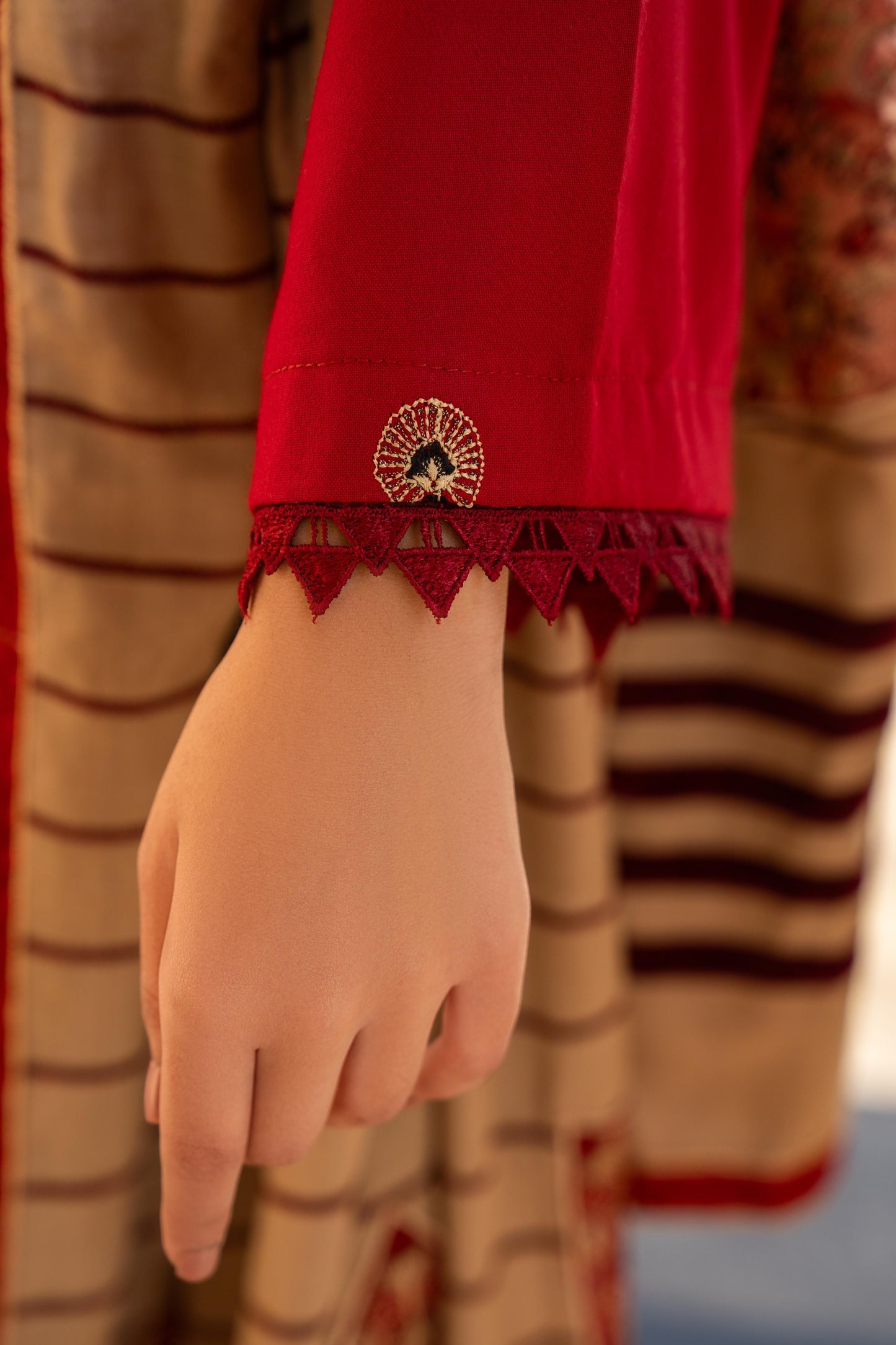 BRANDS INN-3PC DHANAK CUTWORK EMBROIDERED SHIRT WITH HEAVY CUTWORK EMBROIDERED JACQUARD WOOL SHAWL -BIC-1524