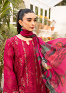 BAROUQE-3PC LAWN CHIKENKARI EMBROIDERED SHIRT WITH CHIFFOON PRINT DUPATTA AND EMB TROUSER-BIC-4736