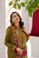 BRANDSINN-3PC LAWN EMBROIDERED SHIRT WITH LAWN EMBROIDERED READY TO WEAR DUPATTA-BIC-G01