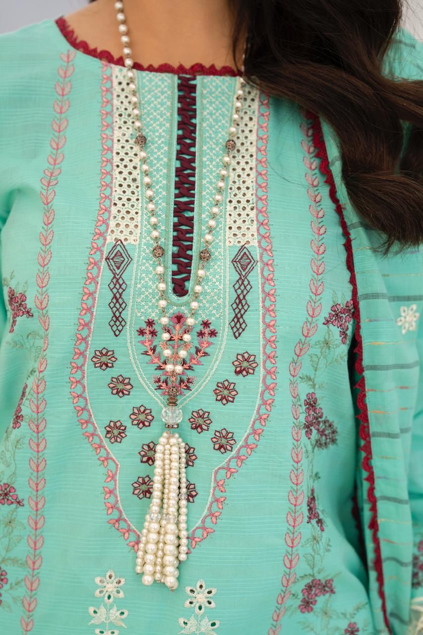 BRANDSINN-3PC LAWN EMBROIDERED SHIRT WITH LAWN  EMBROIDERED READY TO WEAR DUPATTA-BIC-02