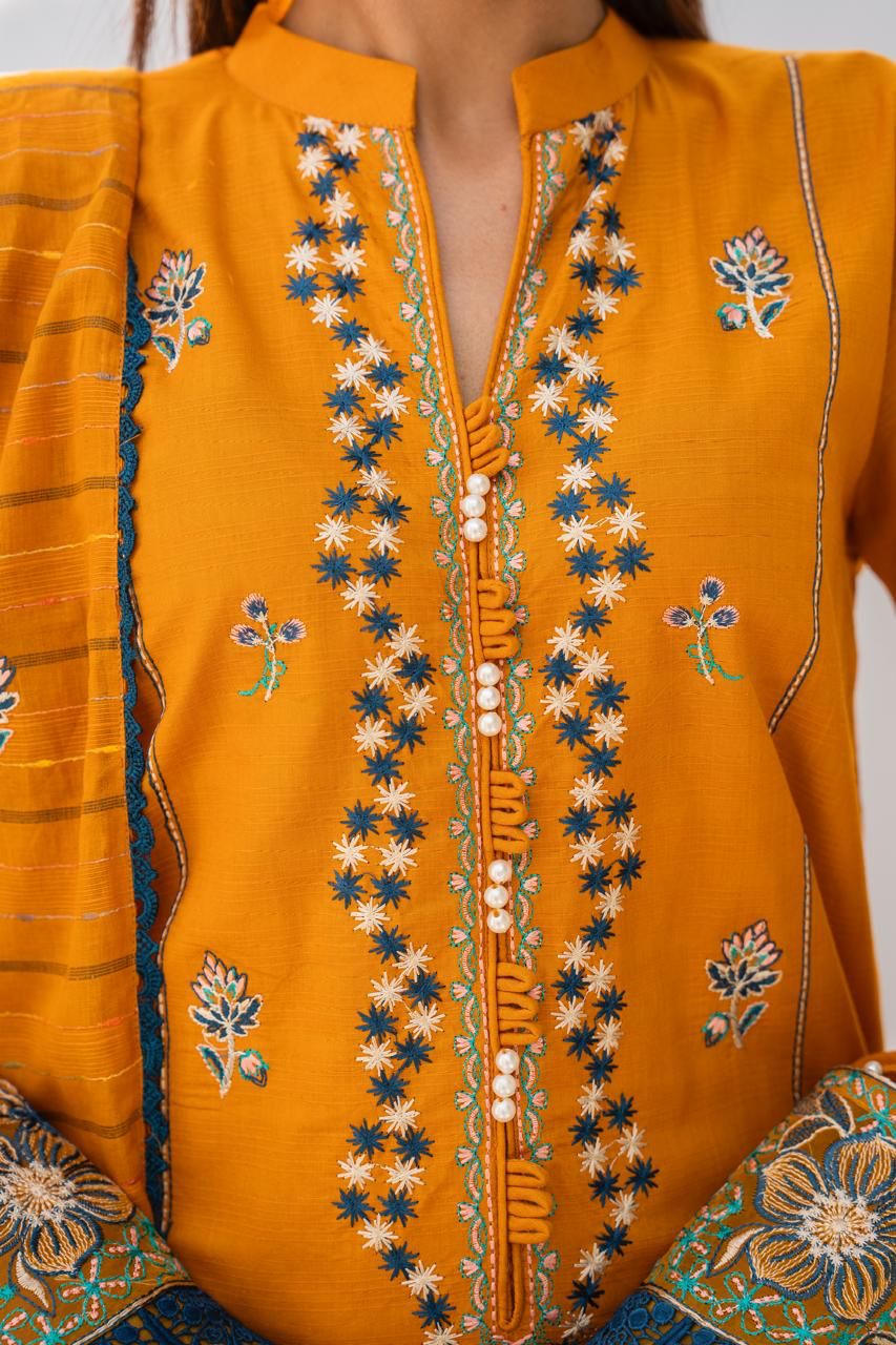 BRANDSINN-3PC LAWN EMBROIDERED SHIRT WITH LAWN  EMBROIDERED READY TO WEAR DUPATTA-BIC-05