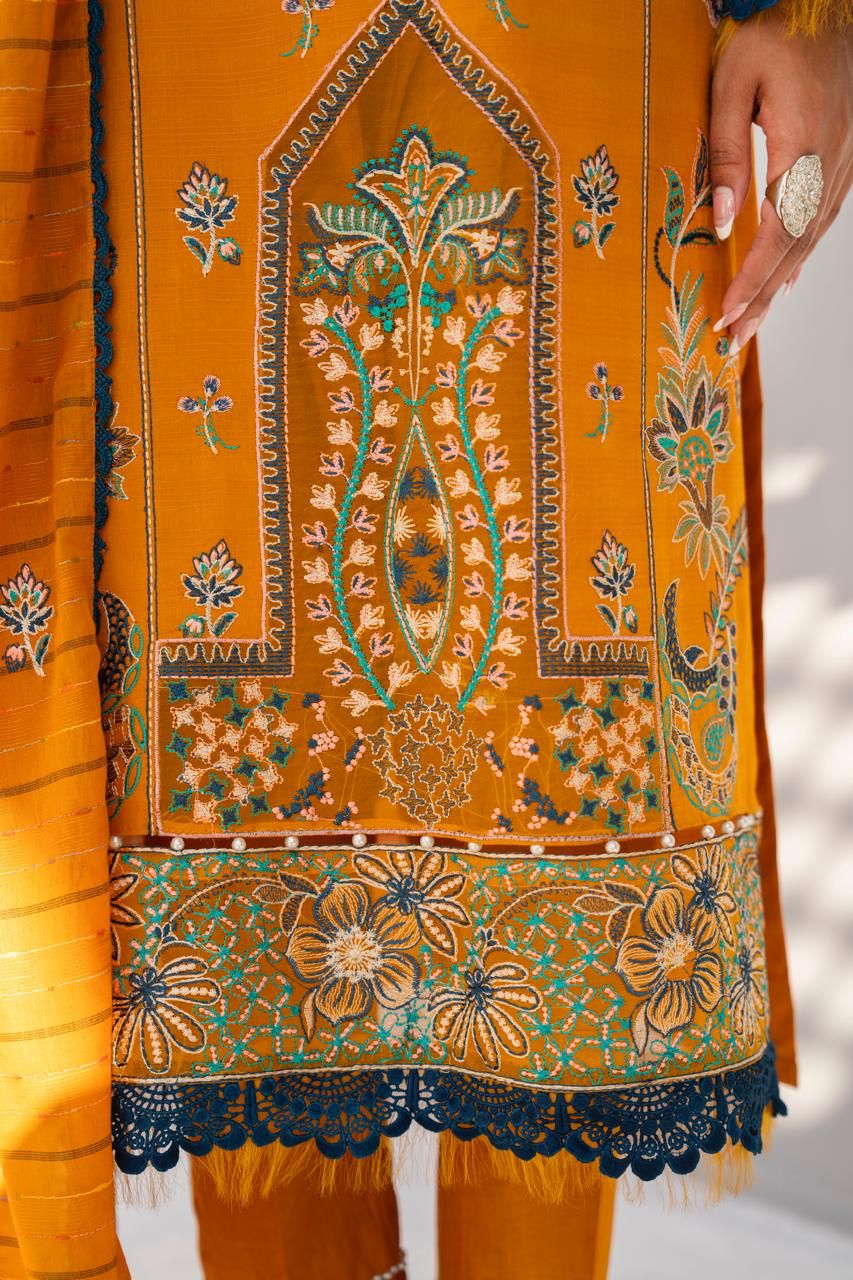 BRANDSINN-3PC LAWN EMBROIDERED SHIRT WITH LAWN  EMBROIDERED READY TO WEAR DUPATTA-BIC-05