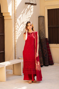 MIRAKHI-3PC LAWN CHIKENKARI EMBROIDERED SHIRT WITH LAWN JAQUARD PRINT DUPATTA -BIC-5400