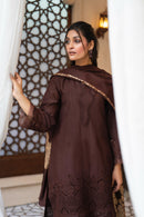 MIRAKHI-3PC LAWN CHIKENKARI EMBROIDERED SHIRT WITH LAWN JACQUARD PRINT DUPATTA -BIC-5500