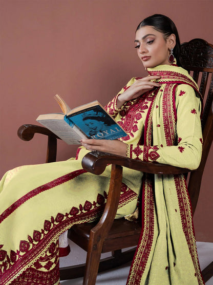 ASIM JOFA-3PC LAWN EMBROIDERED SHIRT WITH LAWN EMBROIDERED DUPATTA AND LAWN TROUSER-BIC-3563 A