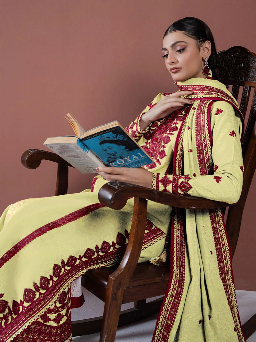 ASIM JOFA-3PC LAWN EMBROIDERED SHIRT WITH LAWN EMBROIDERED DUPATTA AND LAWN TROUSER-BIC-3563 A
