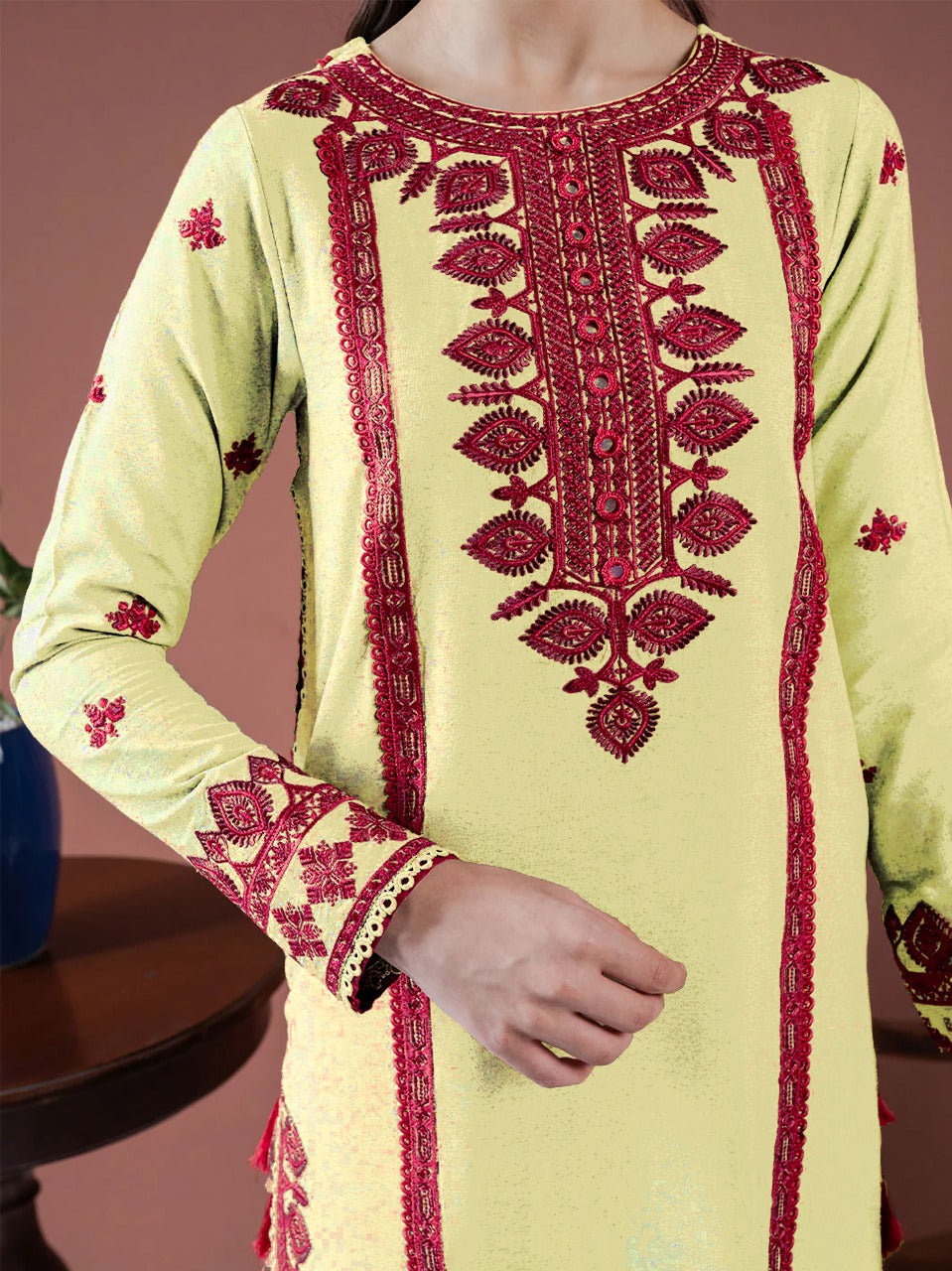 ASIM JOFA-3PC LAWN EMBROIDERED SHIRT WITH LAWN EMBROIDERED DUPATTA AND LAWN TROUSER-BIC-3563 A