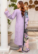 MARIA B-3PC CHIKENKAARI LAWN EMBROIDERED SHIRT WITH MONARK PRINT DUPATTA AND TROUSER-BIC-4054 (Z)