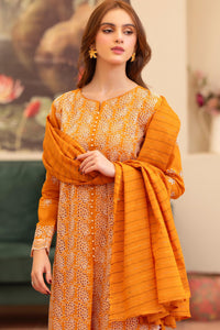 MIRAKHI - 3PC LAWN CHIKENKAARI EMBROIDERED SHIRT WITH LAWN TUBE SLUB DUPATTA AND TROUSER-BIC-6300