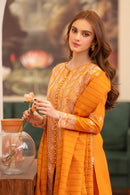 MIRAKHI - 3PC LAWN CHIKENKAARI EMBROIDERED SHIRT WITH LAWN TUBE SLUB DUPATTA AND TROUSER-BIC-6300