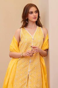 MIRAKHI - 3PC LAWN CHIKENKAARI EMBROIDERED SHIRT WITH LAWN TUBE SLUB DUPATTA AND TROUSER-BIC-6200