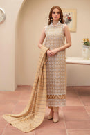 MIRAKHI - 3PC LAWN CHIKENKAARI EMBROIDERED SHIRT WITH LAWN TUBE SLUB DUPATTA AND TROUSER-BIC-6100
