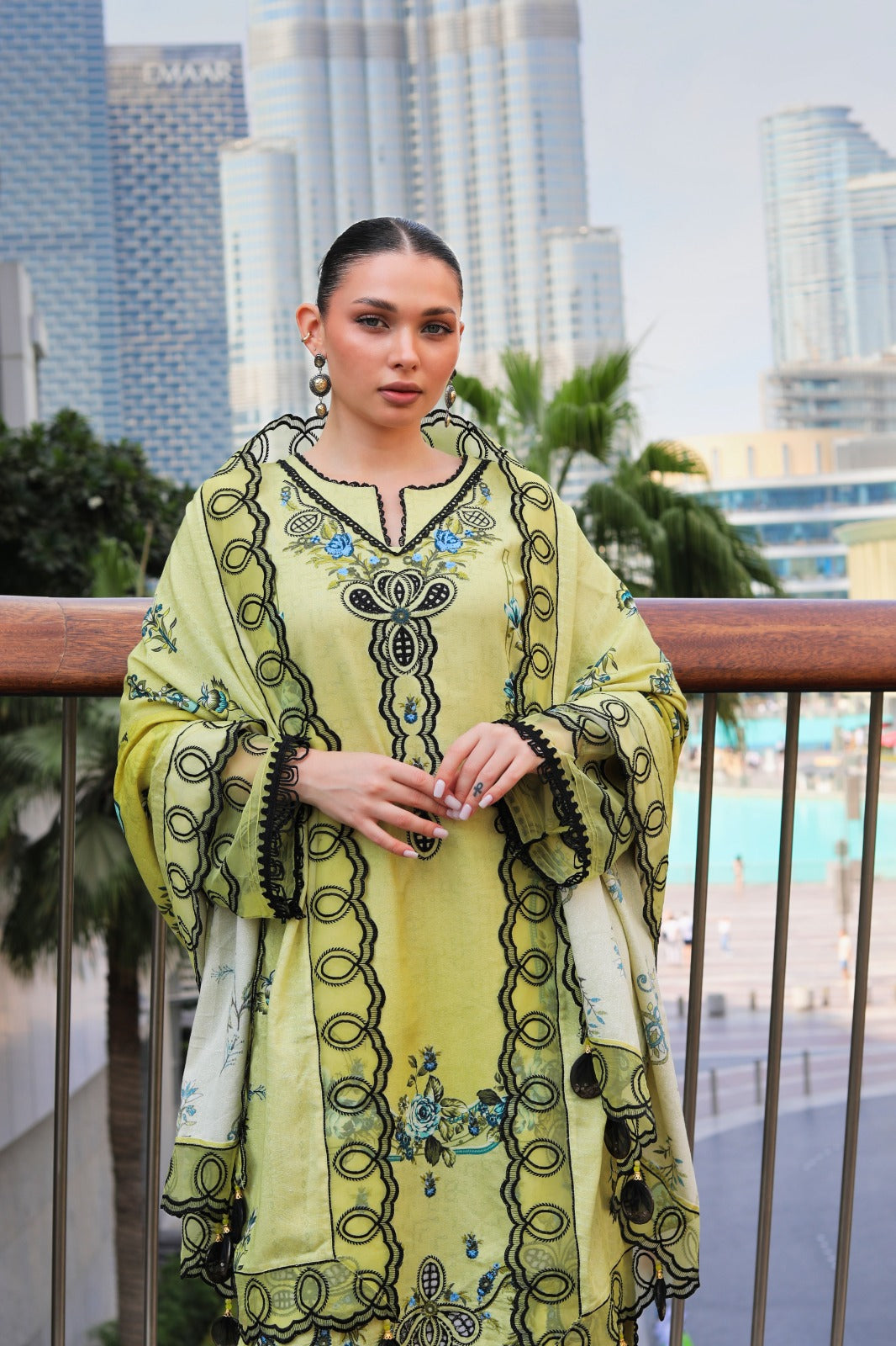 BRANDSINN-3PC KARANDI PRINTED EMBROIDERED SHIRT WITH KARANDI PRINTED EMB SHAWL & PRINTED TROUSER-BIC-0123