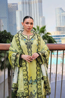 BRANDSINN-3PC KARANDI PRINTED EMBROIDERED SHIRT WITH KARANDI PRINTED EMB SHAWL & PRINTED TROUSER-BIC-0123