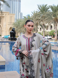 BRANDSINN-3PC KARANDI PRINTED EMBROIDERED SHIRT WITH KARANDI PRINTED EMB SHAWL & PRINTED TROUSER-BIC-0125
