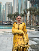 BRANDSINN-3PC KARANDI PRINTED EMBROIDERED SHIRT WITH KARANDI PRINTED EMB SHAWL & PRINTED TROUSER-BIC-0124