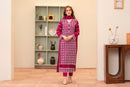 MIRAKHI - 3PC LAWN CHIKENKAARI EMBROIDERED SHIRT WITH LAWN TUBE SLUB DUPATTA AND TROUSER-BIC-1073