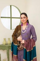 BRANDSINN-3PC KHADAR CUTWORK EMBROIDERED SHIRT WITH KASHMIRI JACQUARD WOOL SHAWL-BIC-1513