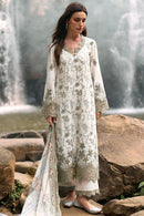IMAGE-3PC LAWN EMBROIDERED SHIRT WITH MONARK PRINT DUPATTA & LAWN TROUSER-3597