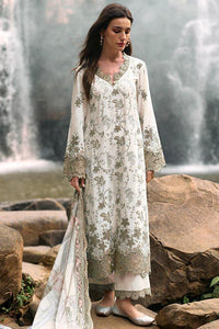 IMAGE-3PC LAWN EMBROIDERED SHIRT WITH MONARK PRINT DUPATTA & LAWN TROUSER-3597