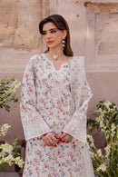 BATIK-3PC LAWN SCHIFFLI EMBROIDERED PRINTED SHIRT WITH ORGANZA EMBROIDERED DUPATTA AND PRINT TROUSER-