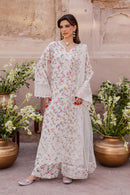 BATIK-3PC LAWN SCHIFFLI EMBROIDERED PRINTED SHIRT WITH ORGANZA EMBROIDERED DUPATTA AND PRINT TROUSER-