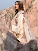 MAHNUR-3PC LAWN LASERCUTWORK EMBROIDERED SHIRT WITH KHAADI NET EMBROIDERED DUPATTA AND TROUSER-BIC-4721