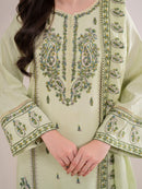 GARNET-3PC LAWN EMBROIDERED SHIRT WITH LAWN EMBROIDERED DUPATTA AND LAWN TROUSER-BIC-3565