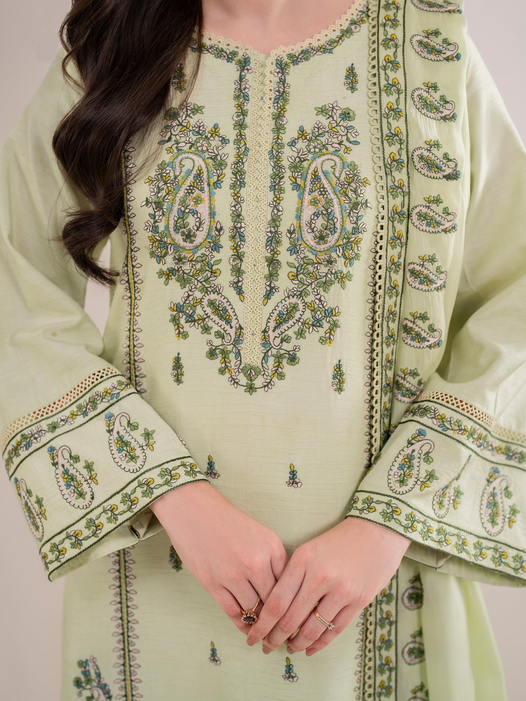 GARNET-3PC LAWN EMBROIDERED SHIRT WITH LAWN EMBROIDERED DUPATTA AND LAWN TROUSER-BIC-3565